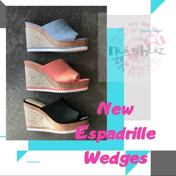 Soda Coral Grown White Platform Espadrille Wedge - Picture 4 of 7